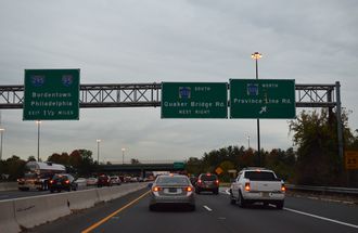 US 1 south at I-95/295 - Lawrence Twp, NJ