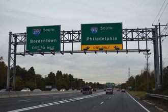 US 1 south at I-95/295 - Lawrence Twp, NJ