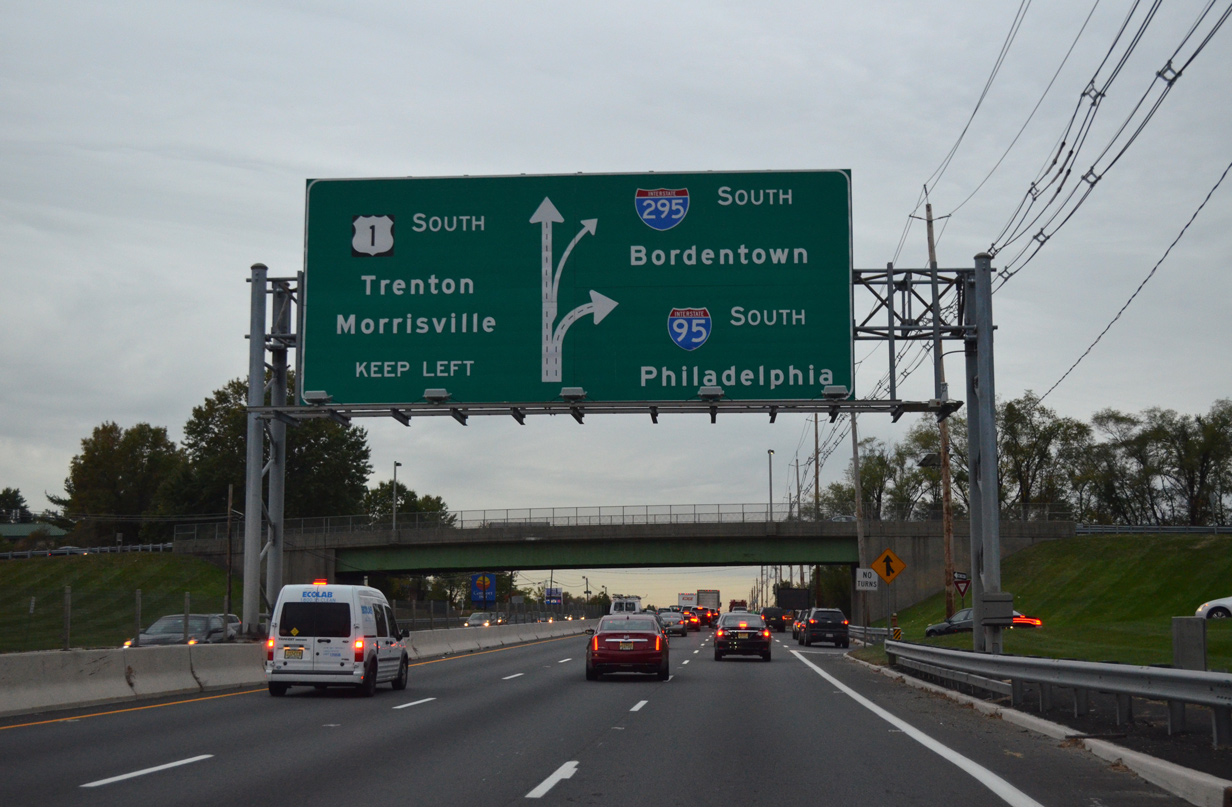 US 1 south at I-95/295 - Lawrence Twp, NJ