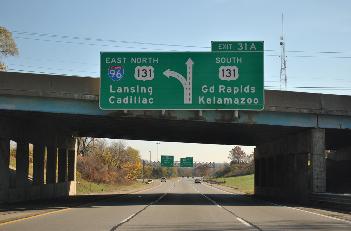 I-96 east at I-296/US 131 in 2011