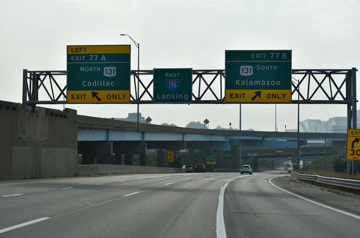 I-196 East at US 131 and I-296 North in Grand Rapids, MI