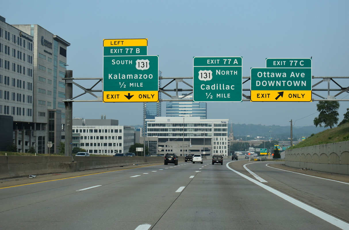 I-196 West a half mile from I-296/US 131 in Grand Rapids, MI
