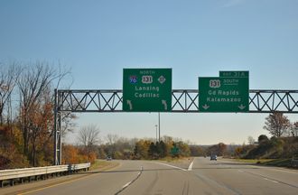 I-96 east at I-296/US 131 in 2011