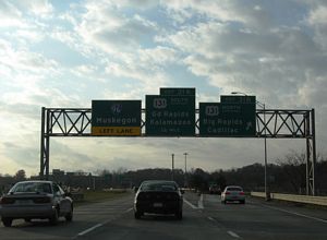I-96 west at US 131/I-296 in 2009