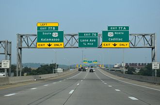 I-196 West at I-296 North and US 131 in Grand Rapids, MI
