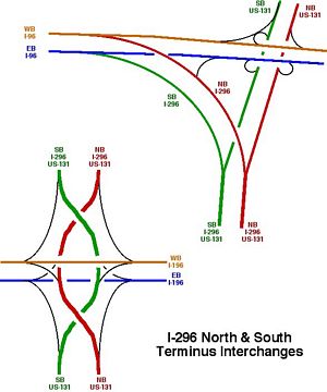 I-296 interchange map