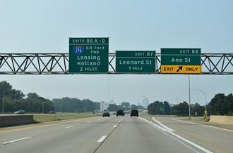 I-296/US 131 South two miles from I-196 in Grand Rapids, MI
