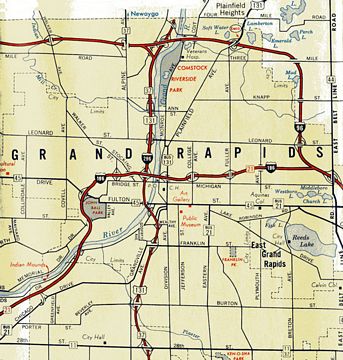 1968 General Drafting Map of Grand Rapids, Michigan