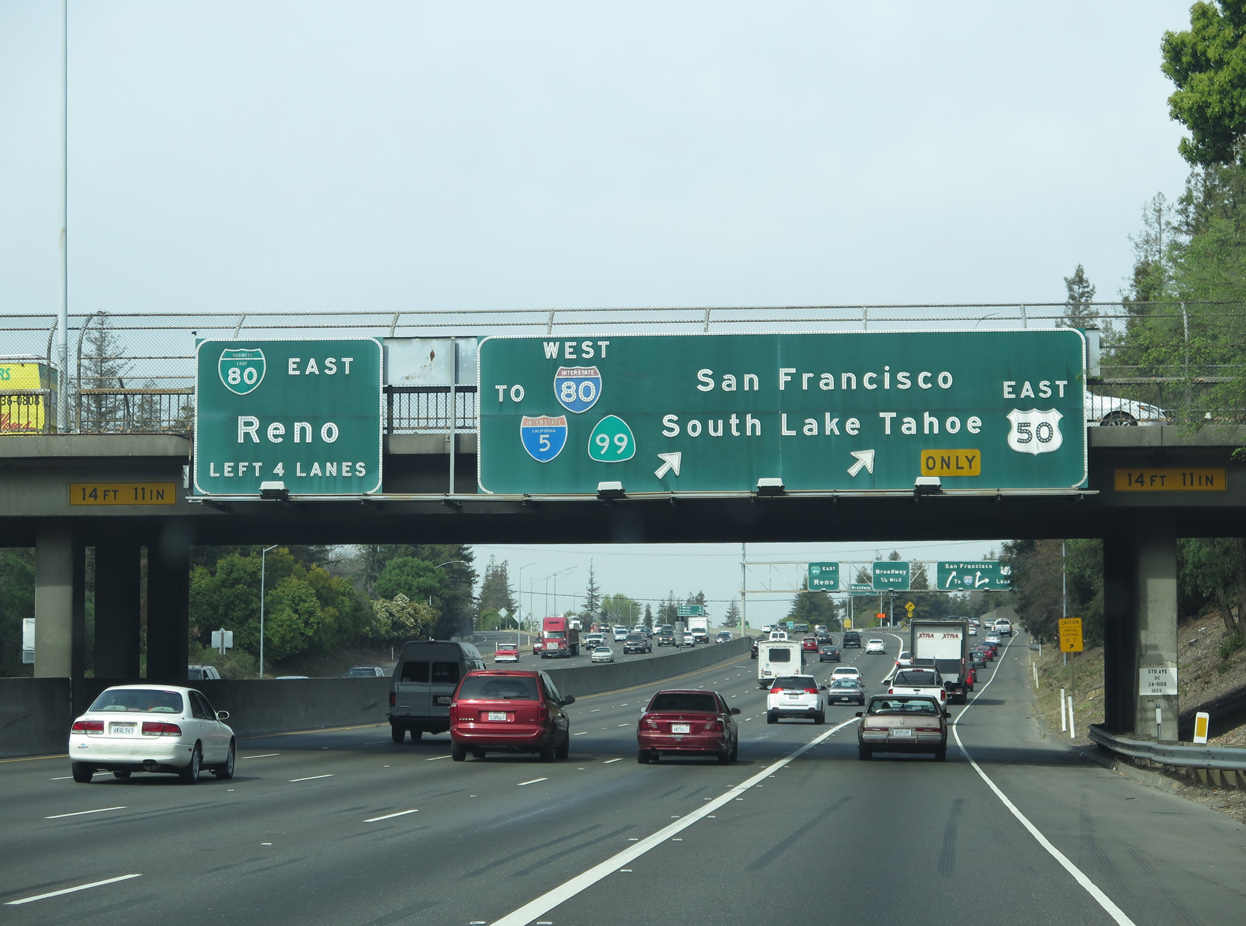 California 99 north at US 50/I-305