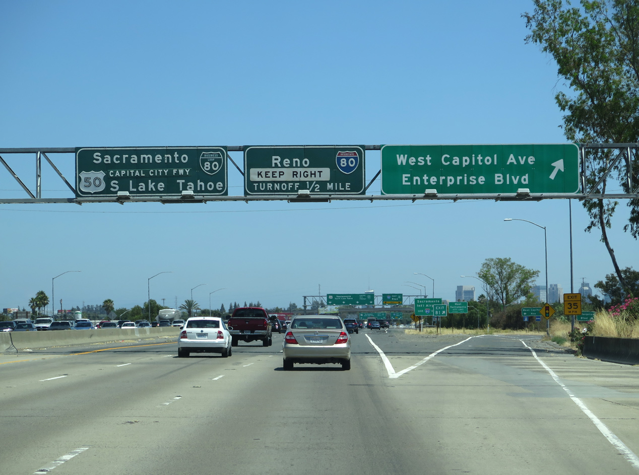 I-80 east at I-305/Business Loop I-80