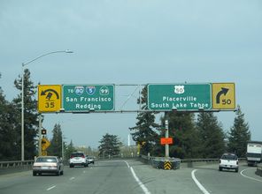 California 99 north at US 50/I-305