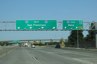 I-305/US 50 west at I-80