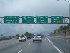 US 50 west at I-305/Business Loop I-80