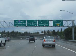 US 50 west at I-305/Business Loop I-80