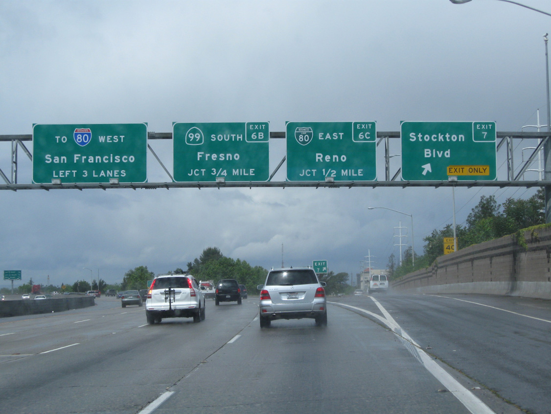 US 50 west at I-305/Business Loop I-80