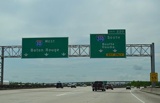 I-10 West at Interstate 310 in Kenner, Louisiana