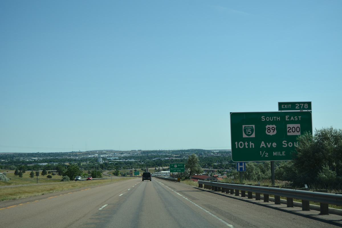 I-15 north at I-315/US 89/MT 3-200 - Great Falls