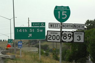 I-315/US 89/MT 3-200 west at 14th St SW - Great Falls