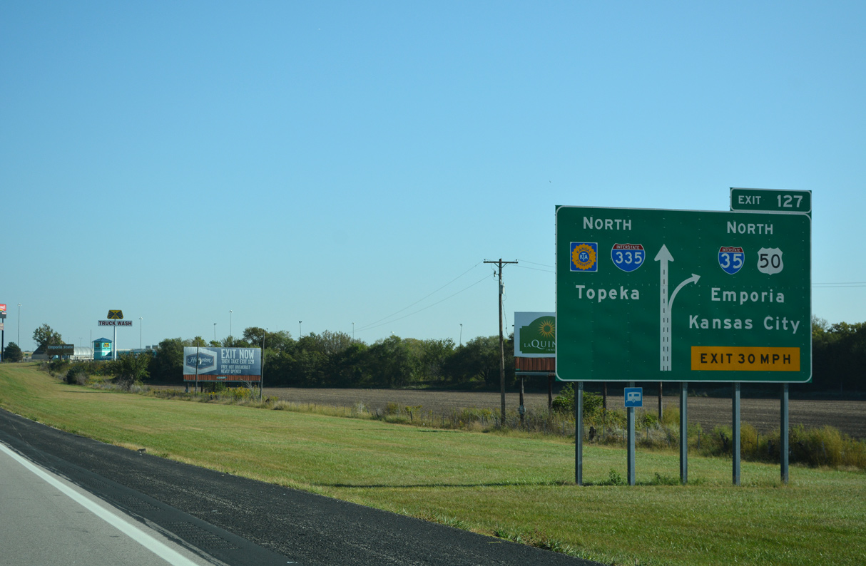 I-35/Kansas Tpk north at I-335 - Emporia