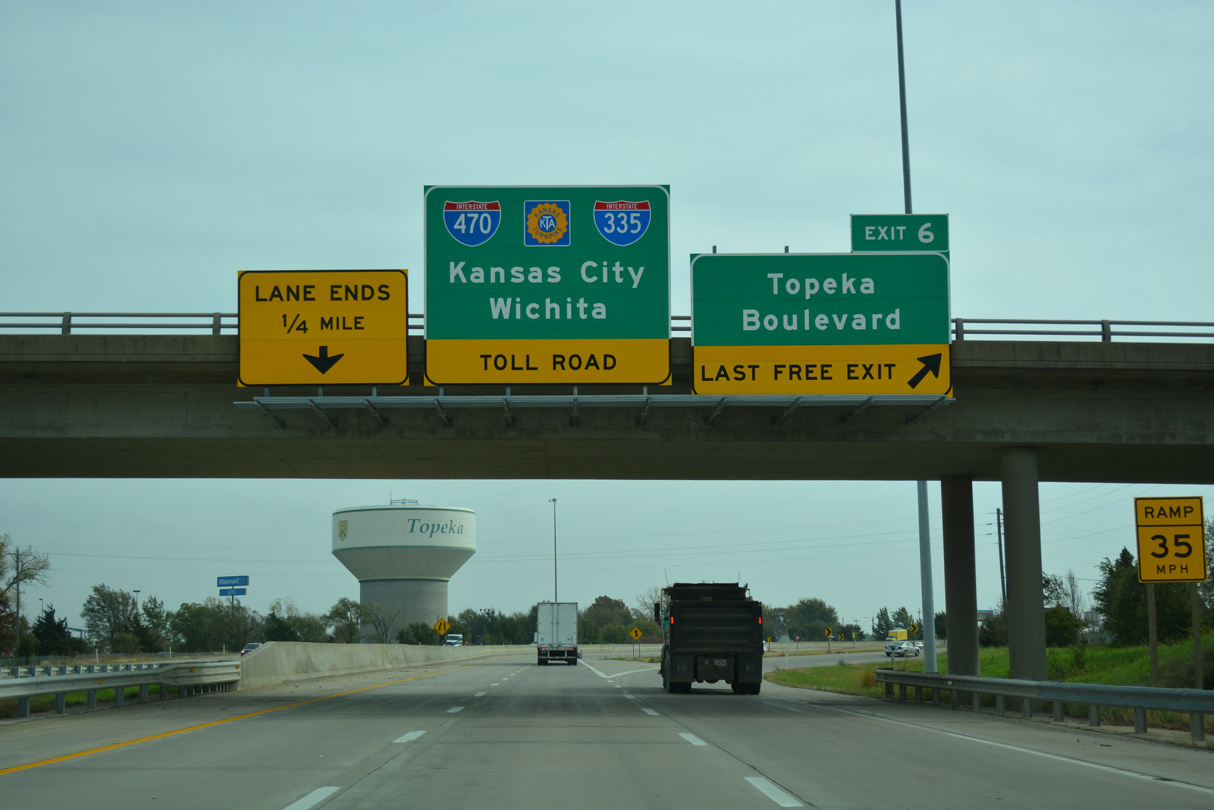 I-470 east at I-335/Kansas Tpk - Topeka