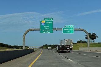 Two miles ahead of the Kickapoo Tpk on IH 40/US 270 east in Oklahoma City, OK