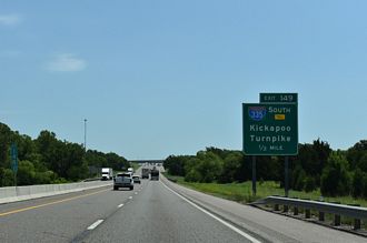 IH 44 East a half mile ahead of IH 335 south