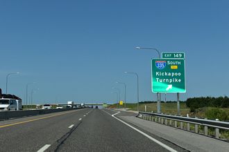 IH 44/Turner Tpk West at IH 335 south to Harrah, Oklahoma