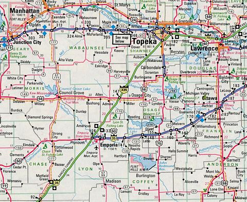 I-335 Kansas - 1989 Map