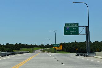 The south end of Interstate 335 in Oklahoma City, OK