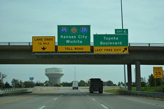 I-470 east at I-335/Kansas Tpk - Topeka