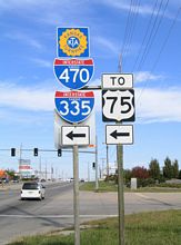 Topeka Blvd north at I-335/470/US 75 - Topeka, KS