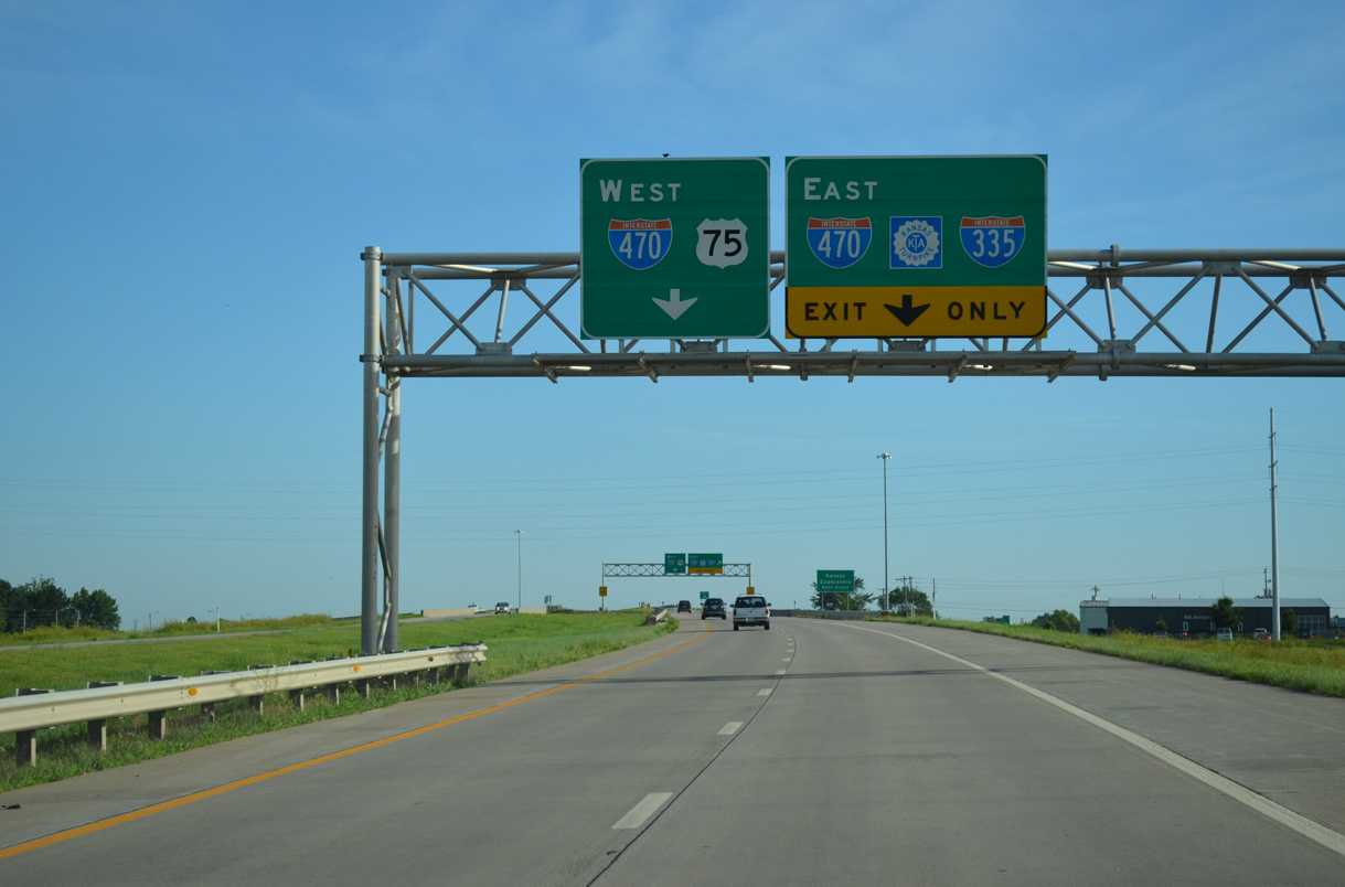 US 75 north at I-335/470 - Topeka, KS
