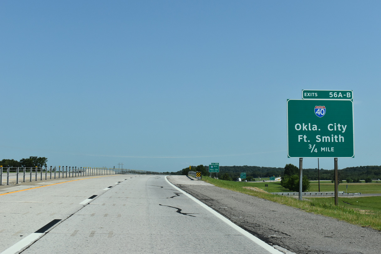 SH 351/Muskogee Tpk East at IH 40 near Webber Falls, OK