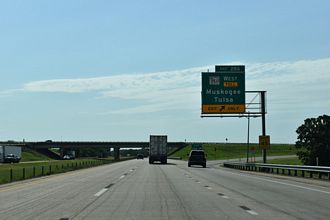 IH 40 West at SH 351/Muskogee Turnpike near Webber Falls, OK