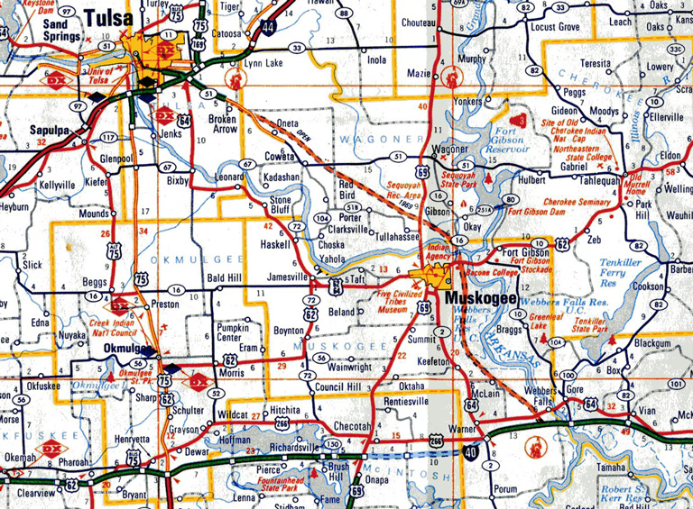 1969 Road Map of Northeastern Oklahoma
