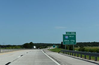 SH 351/Muskogee Tpk East at IH 40 near Webber Falls, OK