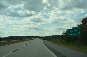 SH 351/Muskogee Tpk East at IH 40 near Webber Falls, OK