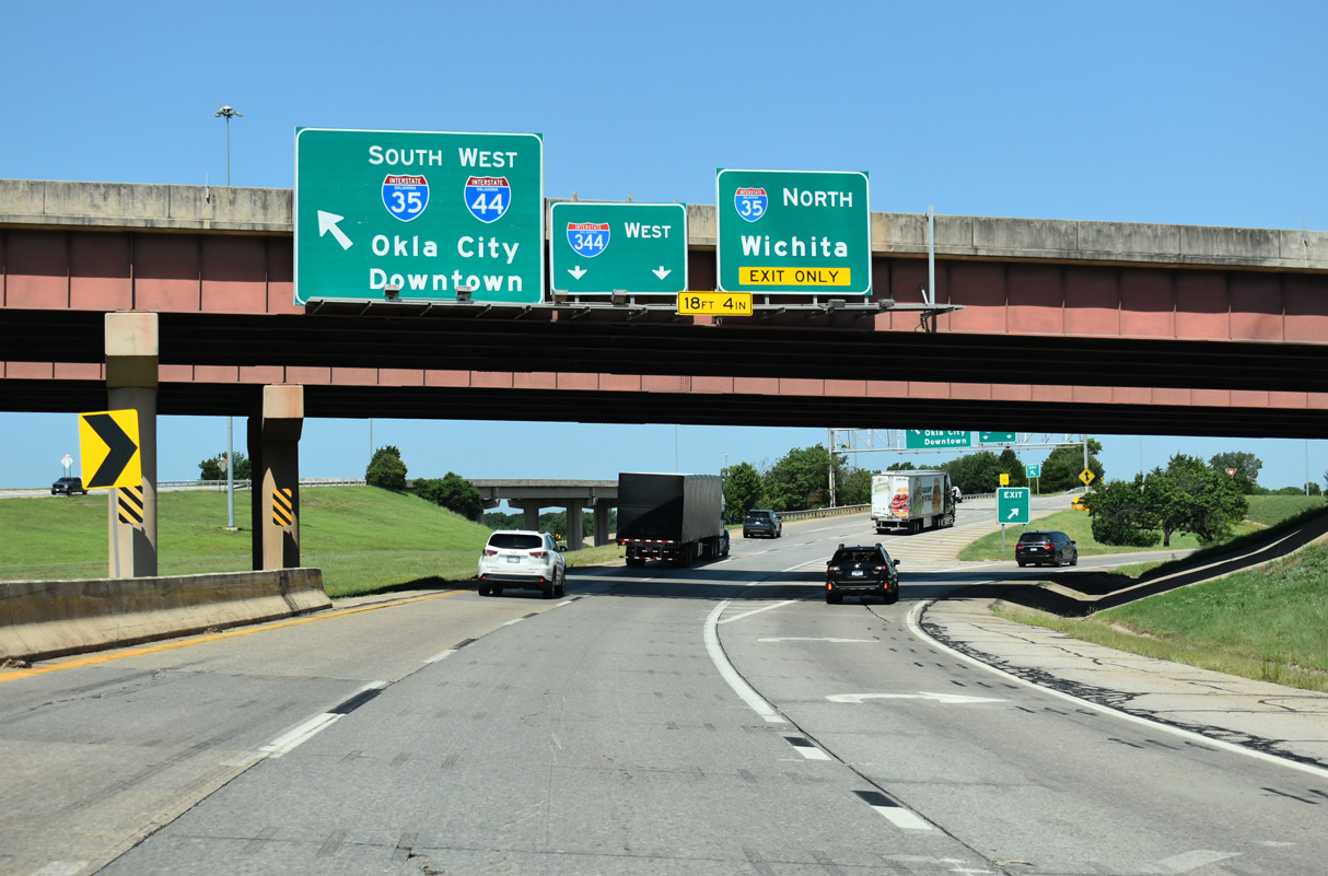 IH 44/Turner Tpk West at IH 35/335 in Oklahoma City, OK