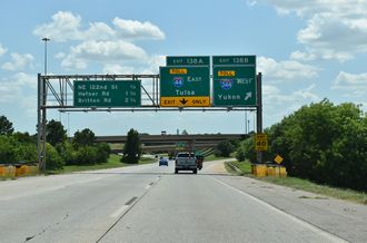IH 35 South at IH 344 West and IH 44 East in Oklahoma City, OK
