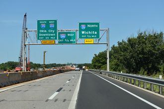 IH 44/Turner Tpk West at IH 35/335 in Oklahoma City, OK