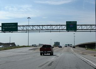 IH 345/US 75 south at IH 30/45 - Dallas, TX