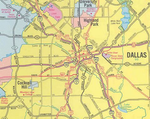 IH 345 - 1986 Texas Official Highway Map