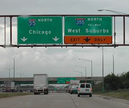 I-55 north at I-355 - Woodridge, IL