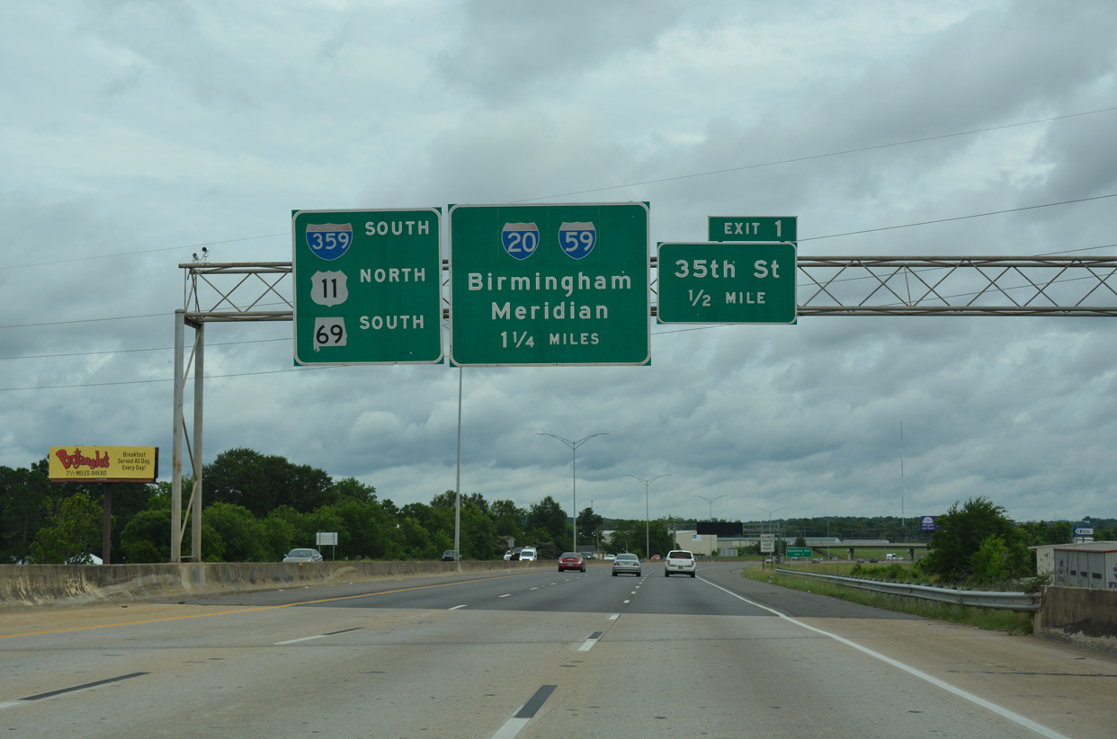 I-359/US 11-SR 69 south at I-20/59 - Tuscaloosa, AL