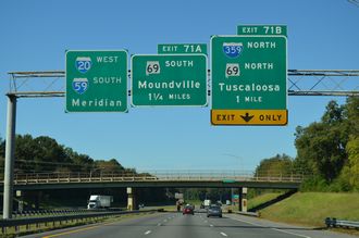 I-59/20-US 11 south at I-359/SR 69 - Tuscaloosa, AL