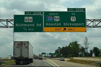 IH 30 east at IH 369/US 59 - Texarkana, TX