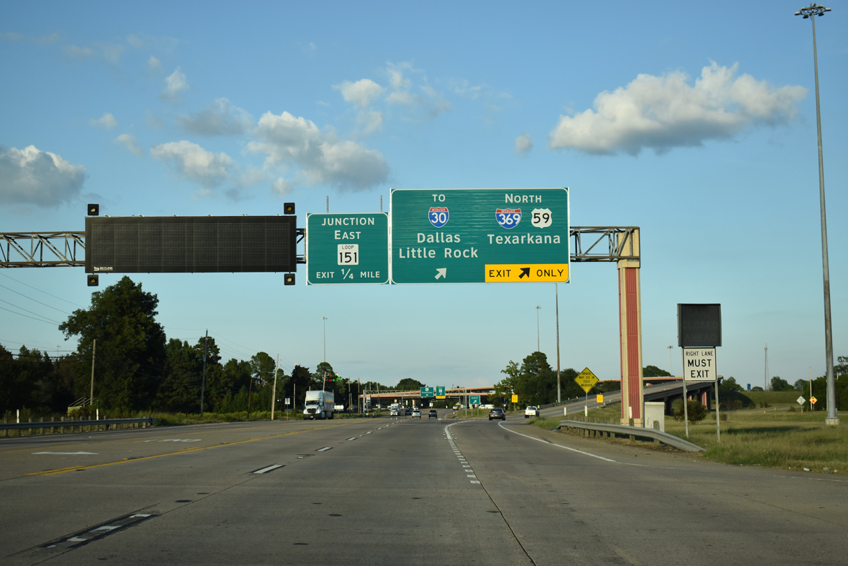 US 59 north at IH 369/SL 151-SH 93 - Texarkana, TX