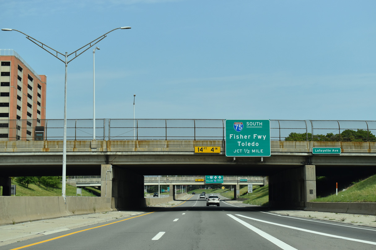 I-375 north at I-75 - Detroit, MI