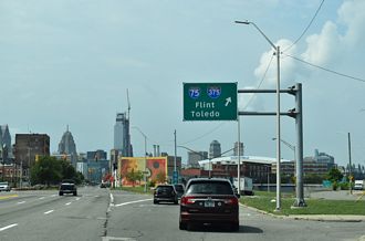 Fisher Fwy west at I-75/375 - Detroit, MI