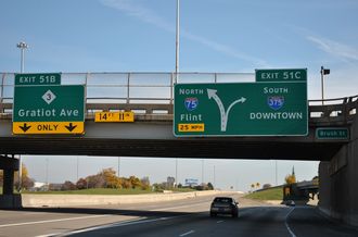 I-75 north at I-375 - Detroit, MI